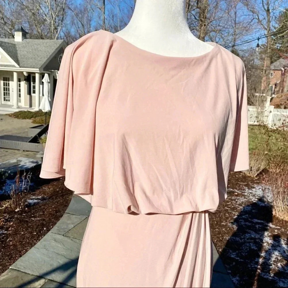 NWT Anthropologie BHLDN Lena Jersey Flutter Sleeve Maxi Dress Wedding MOB Pink - Picture 7 of 13